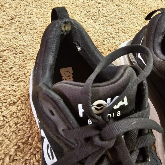 Hoka One One Bondi 8 Running Shoes Womens 8.5 Wide Black Cushioned Athletic Read - Picture 6 of 11